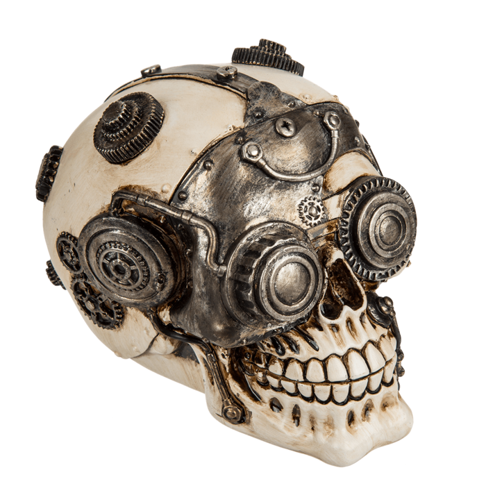 Polyresin skull, Cyborg Skull, - Image 3