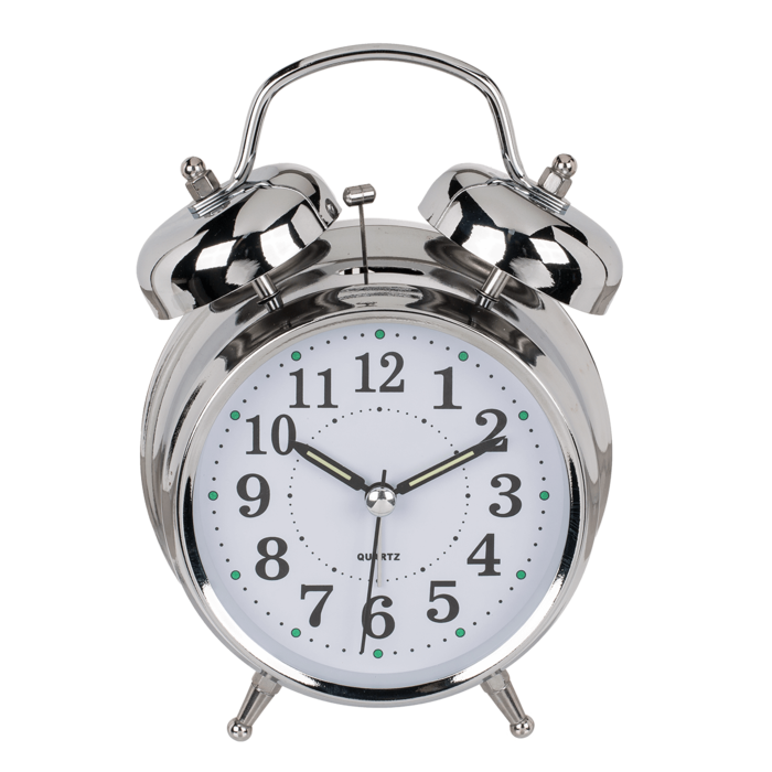 Metal Alarm Clock, Chrome, - Image 4