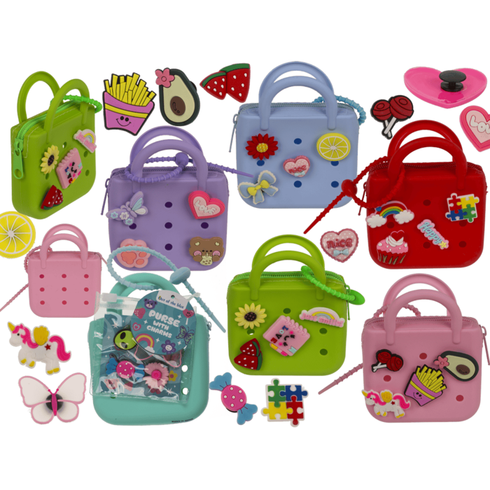 Charm purse, with zipper,
