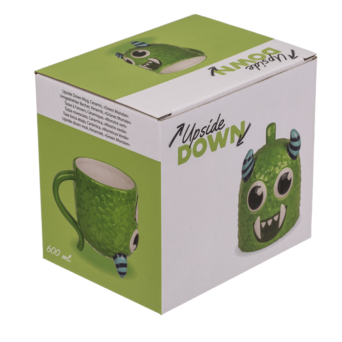 Upside Down Mug, Monster, green, ca. 12 x 14 cm, - Image 3