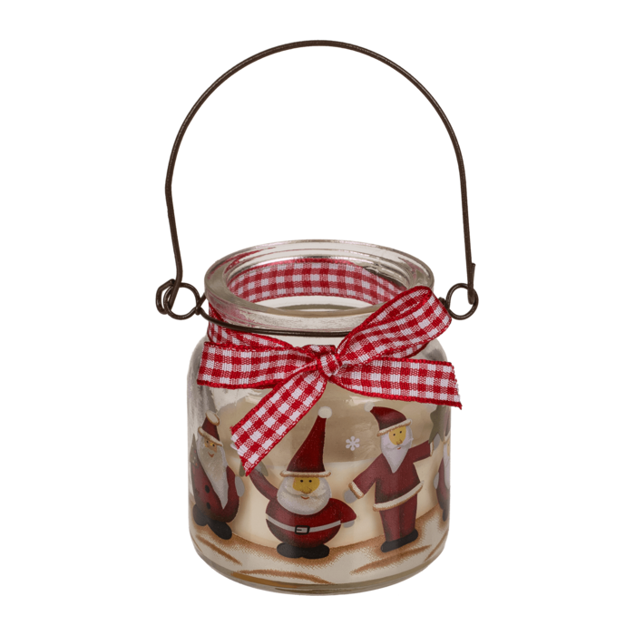 Candle in glass with metal handle, - Image 3