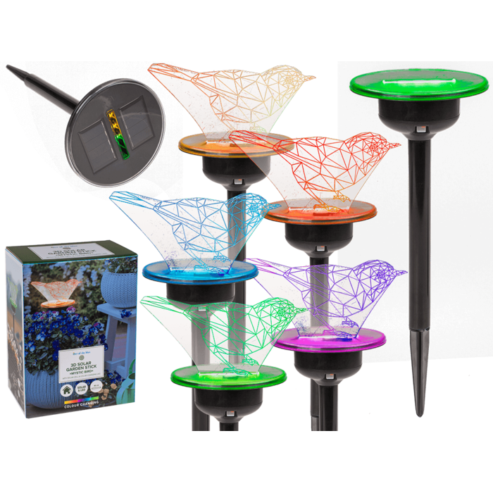 3D LED Solar garden stick with colour changing LED