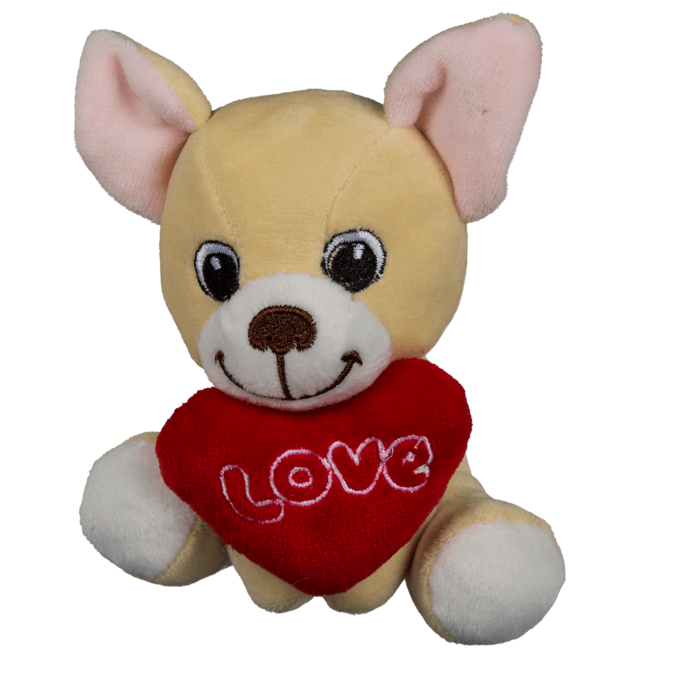 Sitting plush dogs with heart, - Image 4