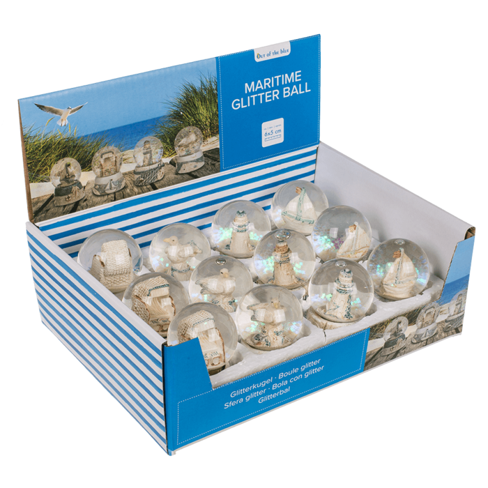 Polyresin glitter ball, maritime, - Image 3
