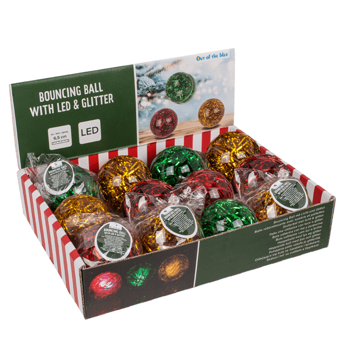 Bouncing Ball with light & glitter, Christmas, - Image 2