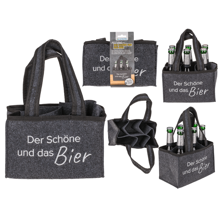 Felt Bottle Bag with 6 compartments,