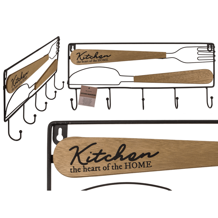 Black metal kitchen wardrobe, cutlery, with 6