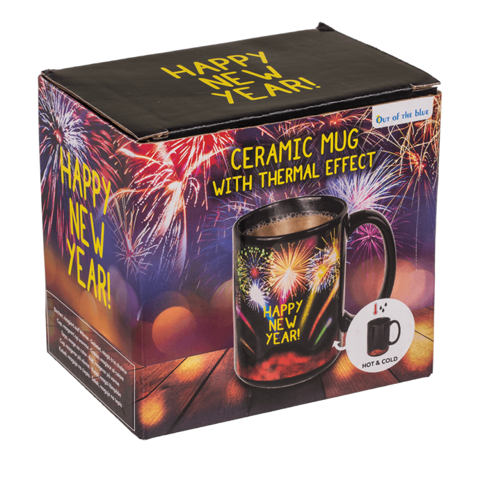 Stoneware mug, Fireworks, with thermal effect, - Image 2