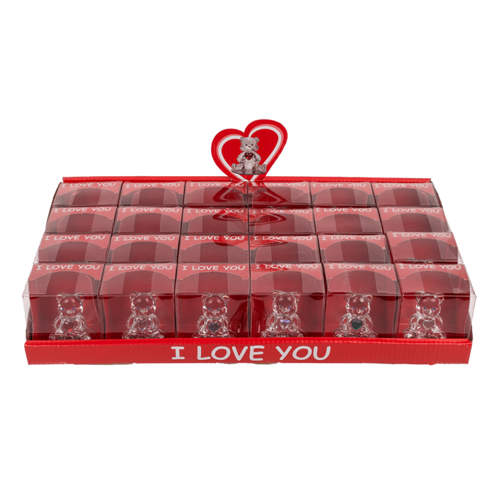 Glass Bear with Heart, - Image 2