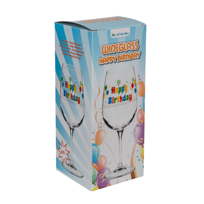 Wine glas, Happy Birthday, - Image 3