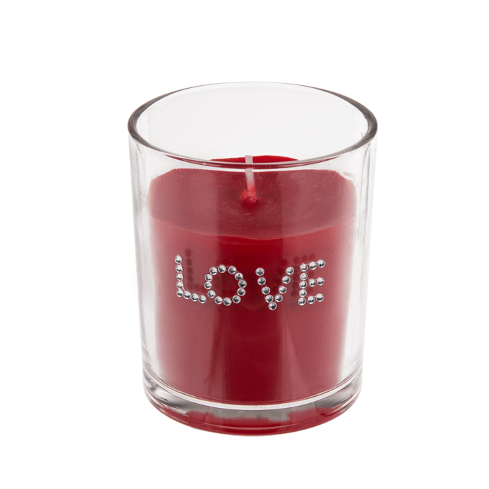 Scented candle (rose) in glass, Love, - Image 3