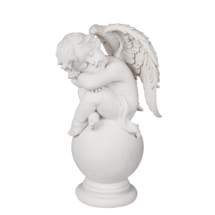 Polyresin Decorative Figurine - Angel on Ball, 14x24cm - Image 3