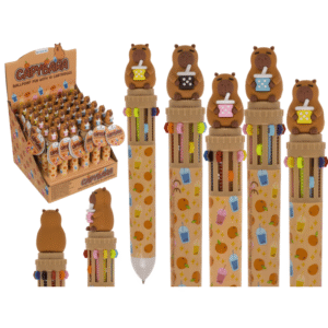 Ball Pen with 10 coloured cartridges, Capybara,