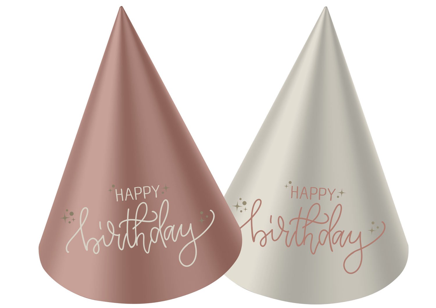 Mini Party Hats - Crème Rose - 10 cm - 6 pieces
