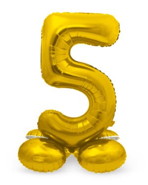 Foil Balloon with Base Number 5 Gold - 72 cm