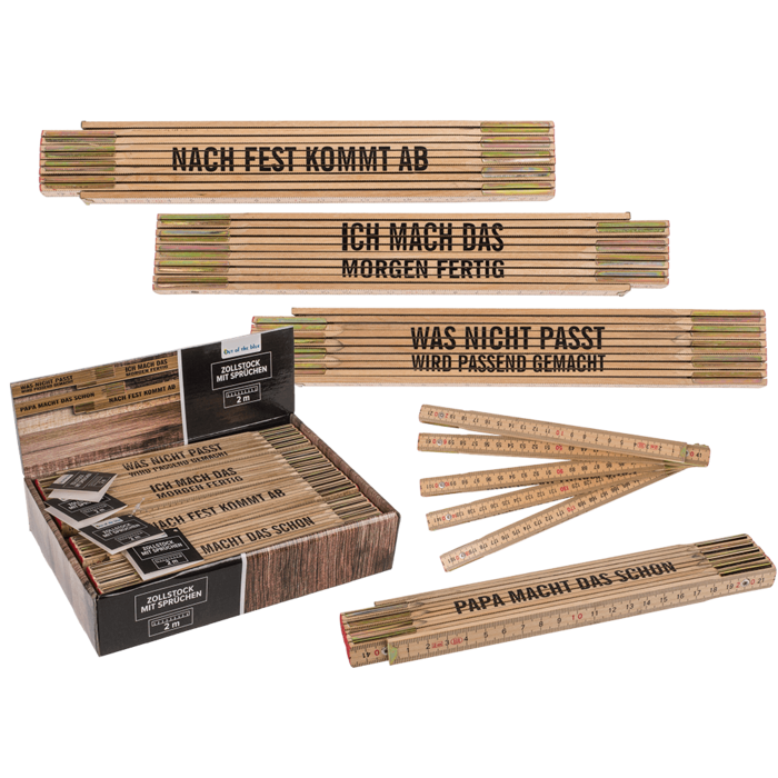 Wooden Folding Ruler with wording, L: 2 m,
