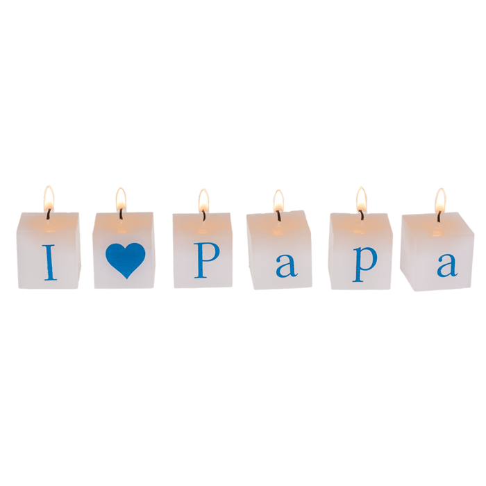 Square candles with letters, I love Papa, - Image 3