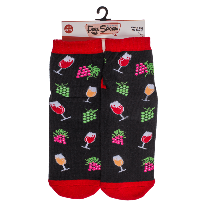 Socks, with ABS sole, Wine Time, one size, - Image 2