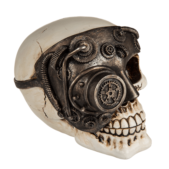 Polyresin skull, Cyborg Skull, - Image 2