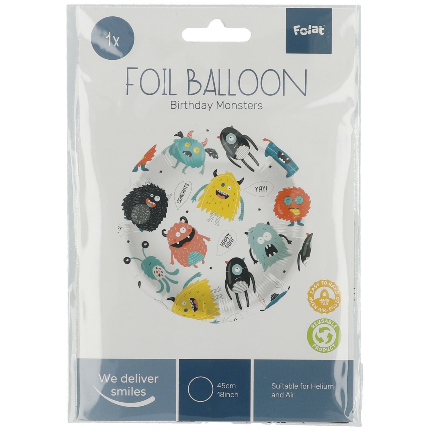 Foil Balloon Monster Bash - 45 cm - Image 2