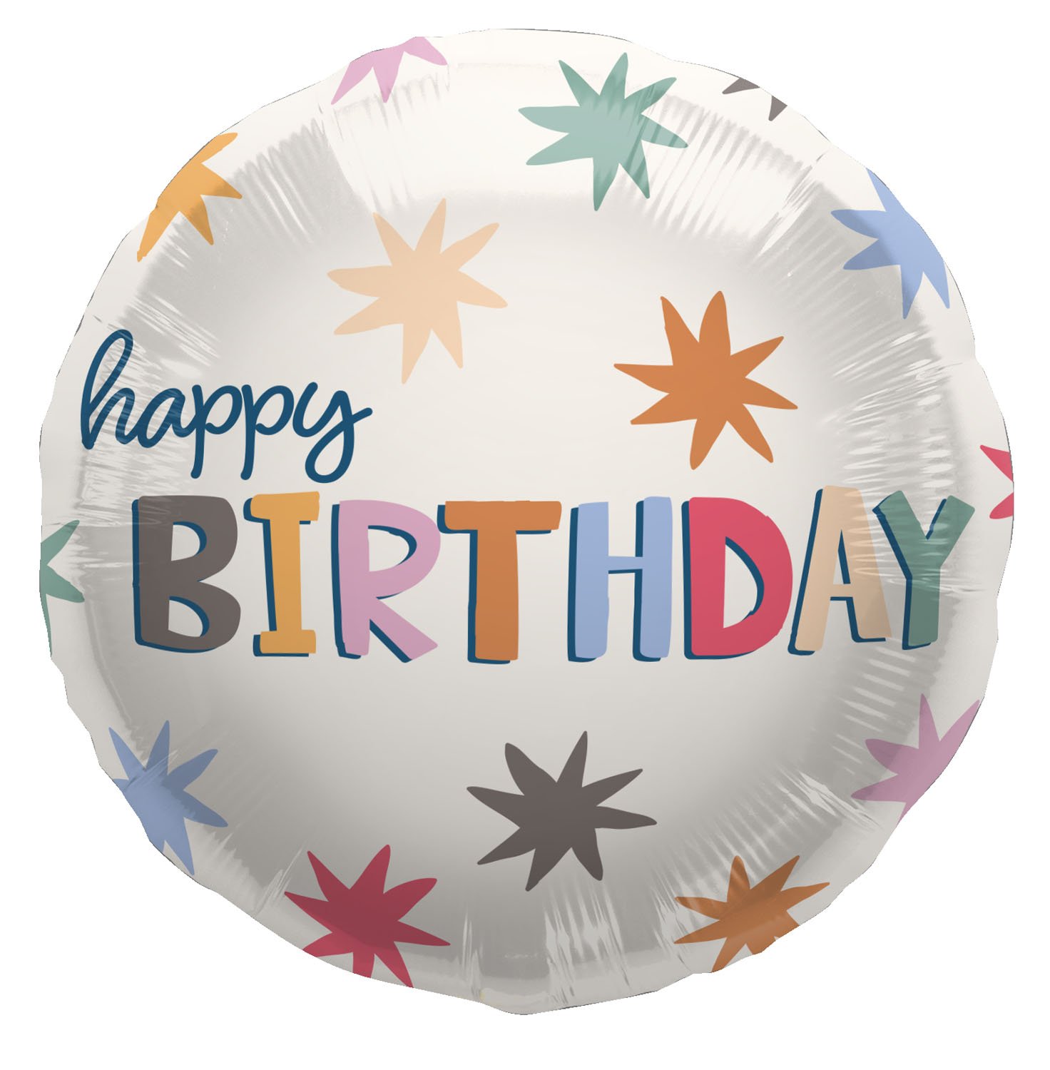 Foil Balloon - "Happy Birthday" - Starburst - 45 cm