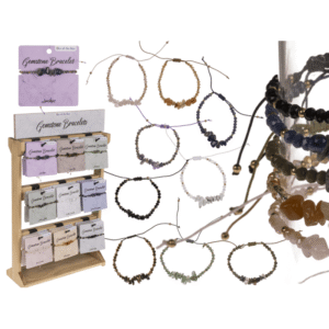 Glass bracelet with gemstones,