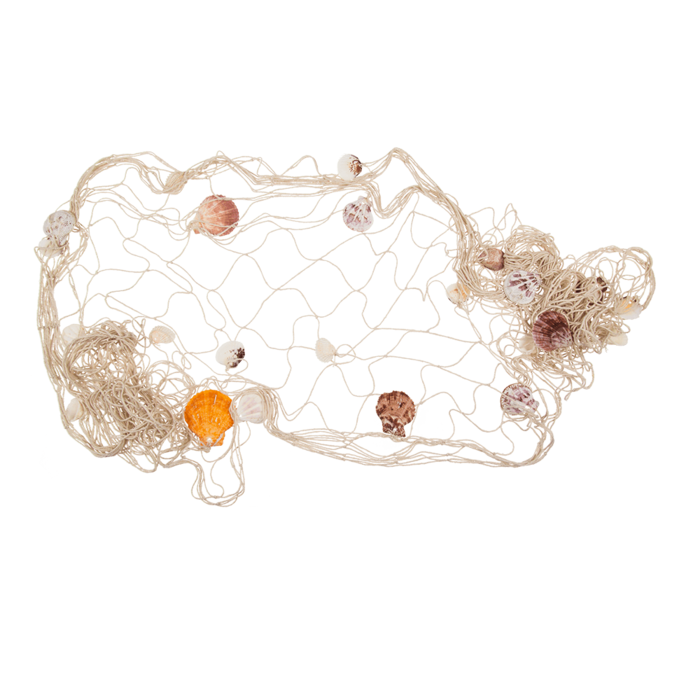 Fishing net with seashells, ca. 100 x 200 cm, - Image 4
