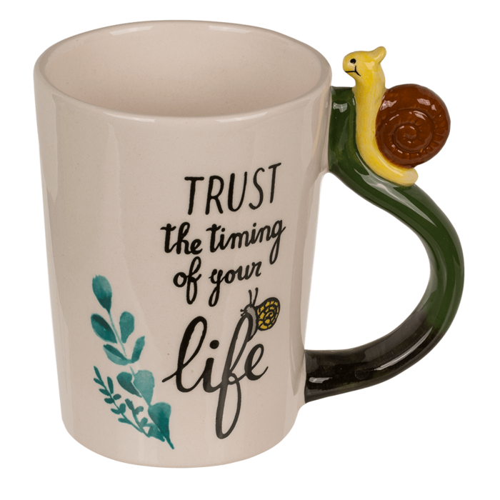 Stoneware mug, Snail Trust the timing of your life - Image 4