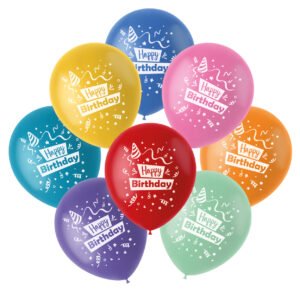 Balloons Color Pop 'Happy Birthday!' Multi Colors 23cm - 8 pieces