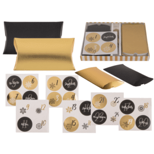 Black/gold colored advent calender,