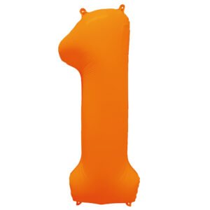 Foil Balloon Number 1 - Neon Orange - 86 cm