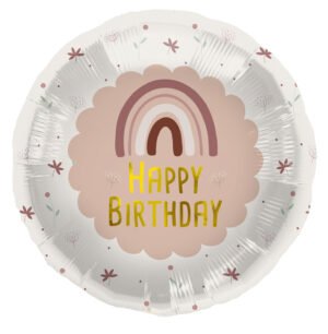 Foil Balloon Birthday Rainbow Pink - 45 cm