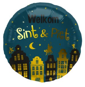 Foil balloon 'Welkom Sint & Piet' - 45 cm