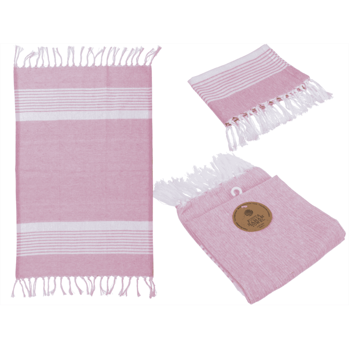 White/rosa coloured Fouta Towel (for sauna &