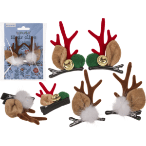 Hair clips, Reindeer, 2 assorted,