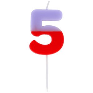 Candle - Stripetastic - Number 5