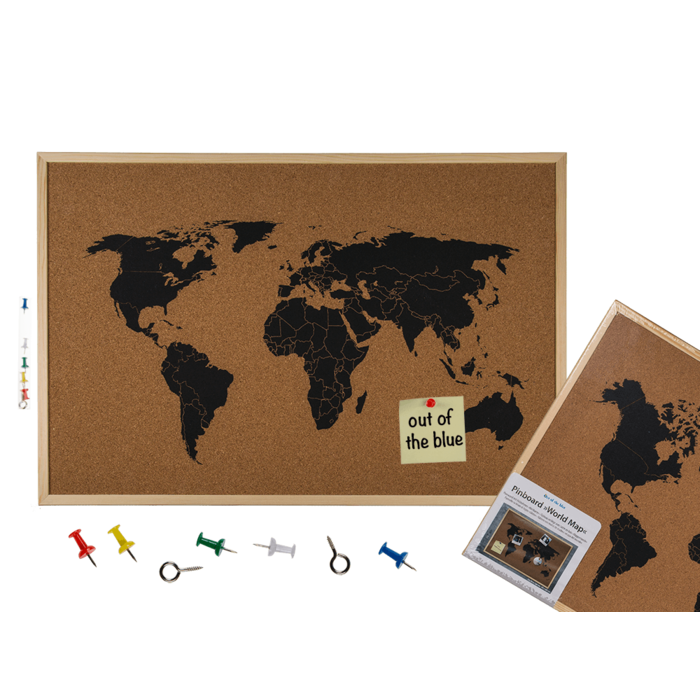 Pinboard, World Map,