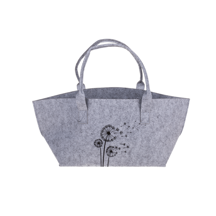 Felt shopping bag, dandelion/wildflowers, - Image 3