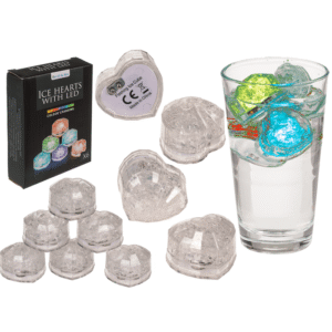 Plastic ice heart  with LED, colour changing,