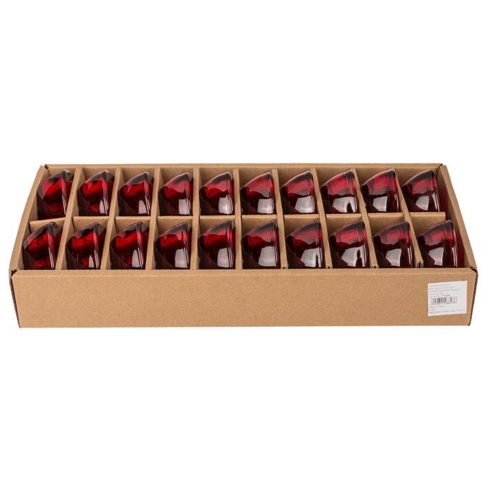 Red glass tealight holder, Heart, - Image 2