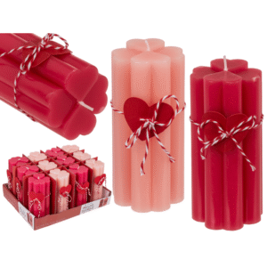 Pillar candle, Hearts,