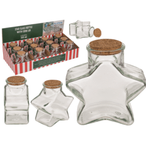 Glass Bottle, Star, ca.11 x 7,5 x 12 cm, with