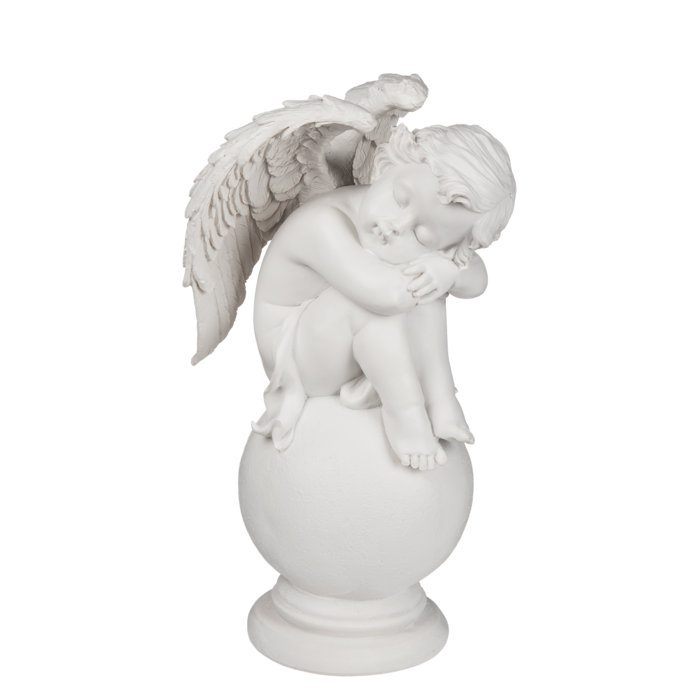 Polyresin Decorative Figurine - Angel on Ball, 14x24cm - Image 2