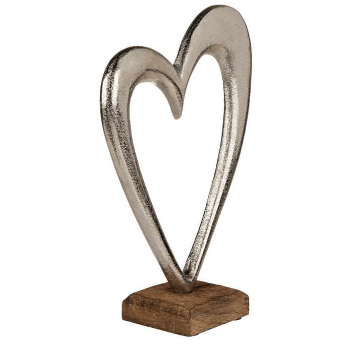 Metal heart on sleeperwood base, - Image 3