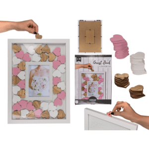 Guest book in picture frame with 42 writable,