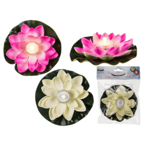 Floating water lily with warm white LED,