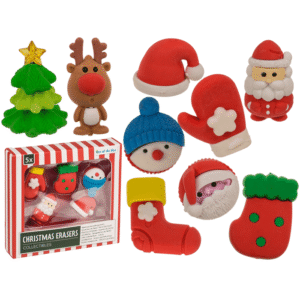 Christmas erasers "Collectibles", set of 5,