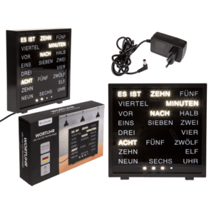 Clock with German words,