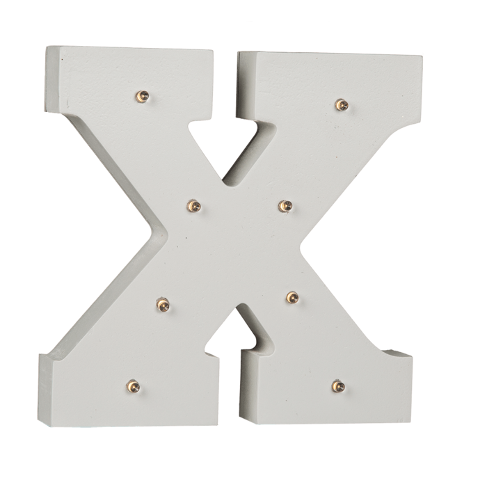Illuminated wooden letter X, with 8 LED, - Image 3