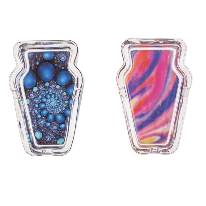 Glass ashtray psychedellic lamp, Glow in the dark, - Image 2